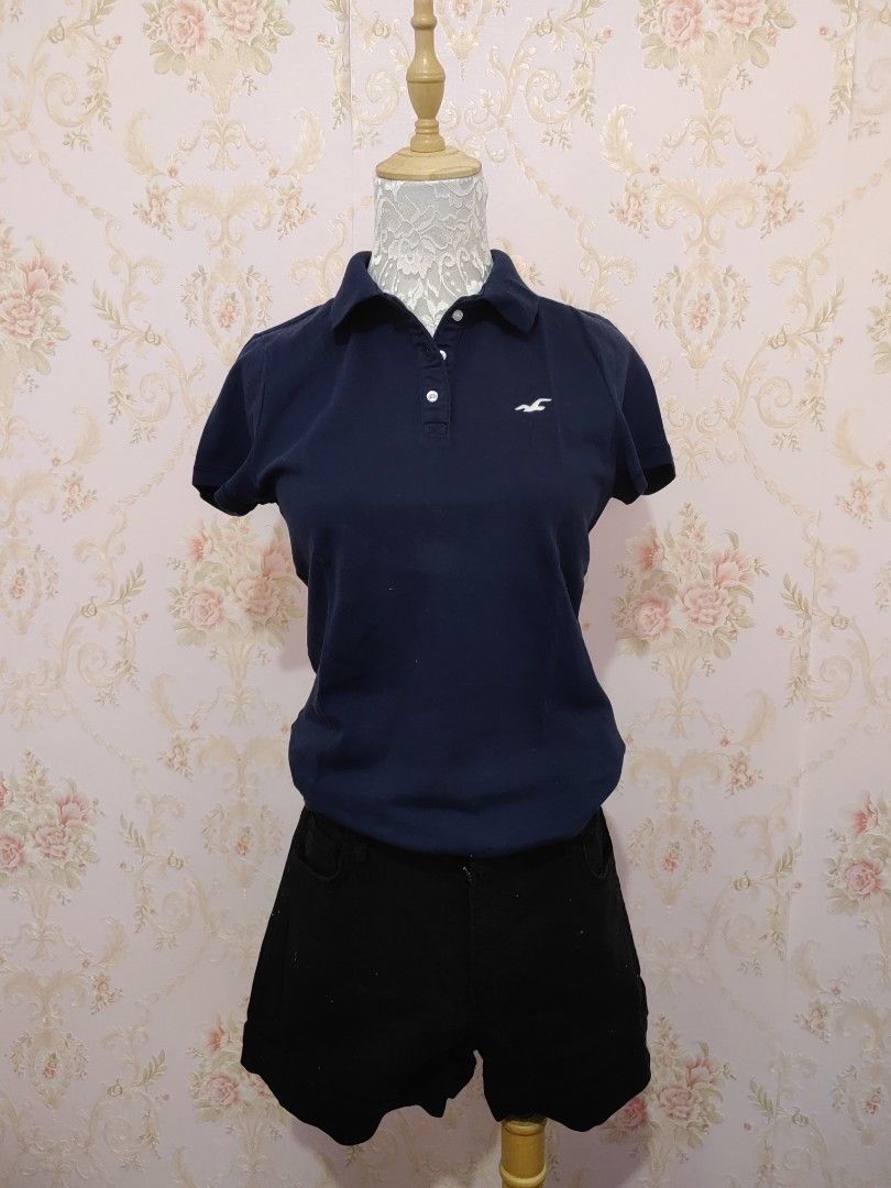 Hollister blue polo shirt sales
