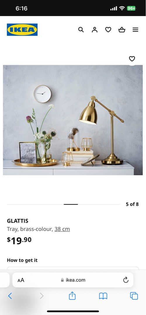 GLATTIS tray, brass color, 15 - IKEA