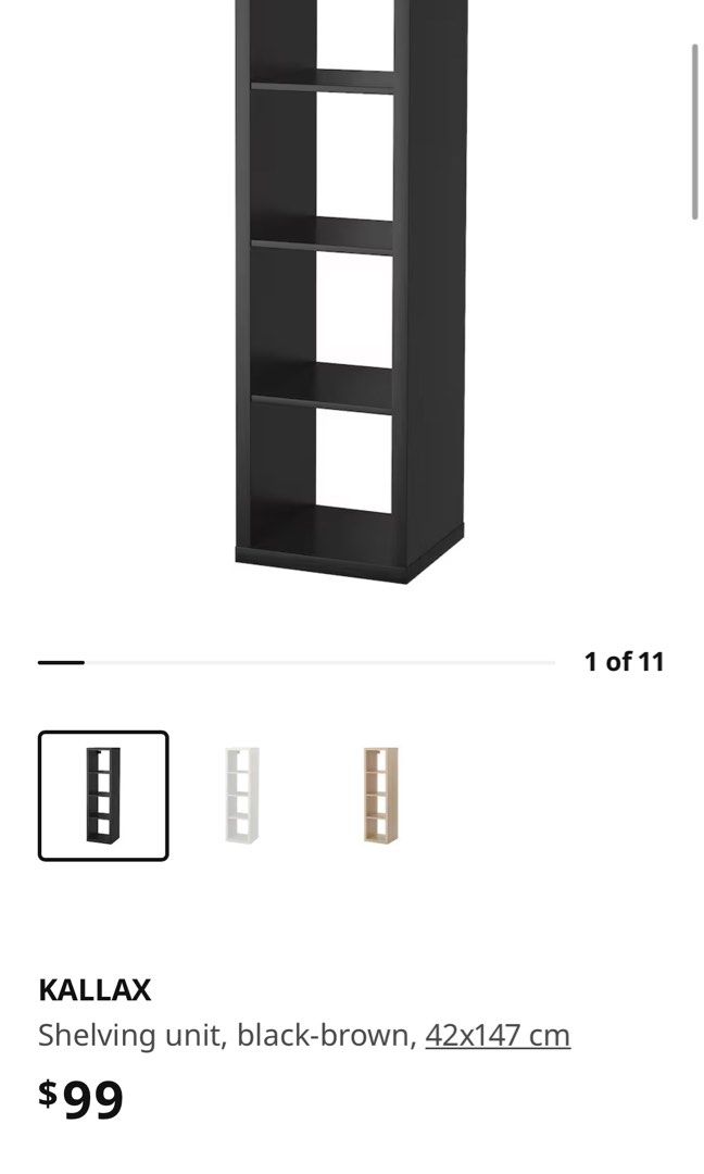 Ikea Kallax shelf BLACK , Furniture & Home Living, Furniture, Shelves