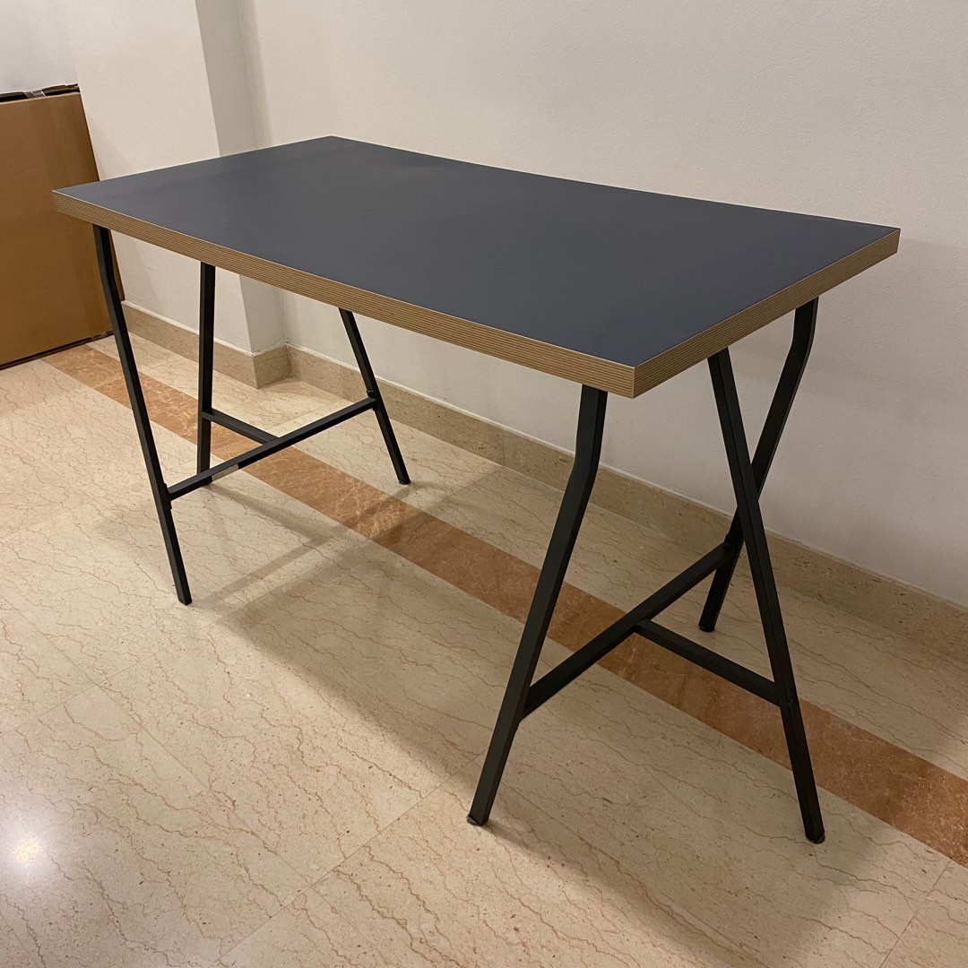 IKEA Linnmon Table Top + Lerberg Leg, Furniture & Home Living