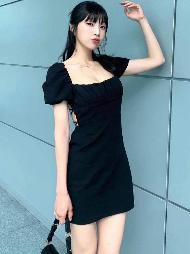 Aesthetic black dress cheap