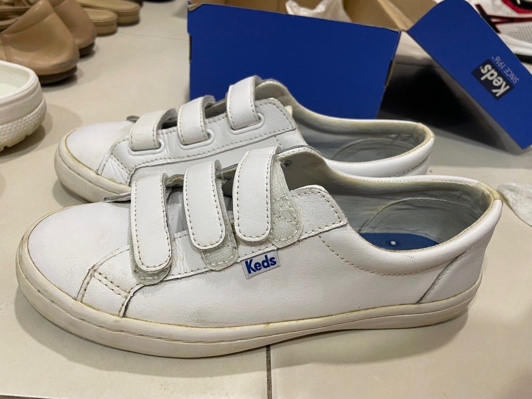 Keds white sneakers with Velcro strap