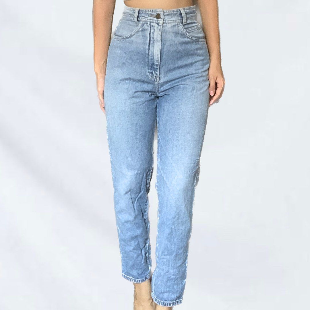 Light Blue Mom Jeans, Women's Fashion, Bottoms, Jeans & Leggings on