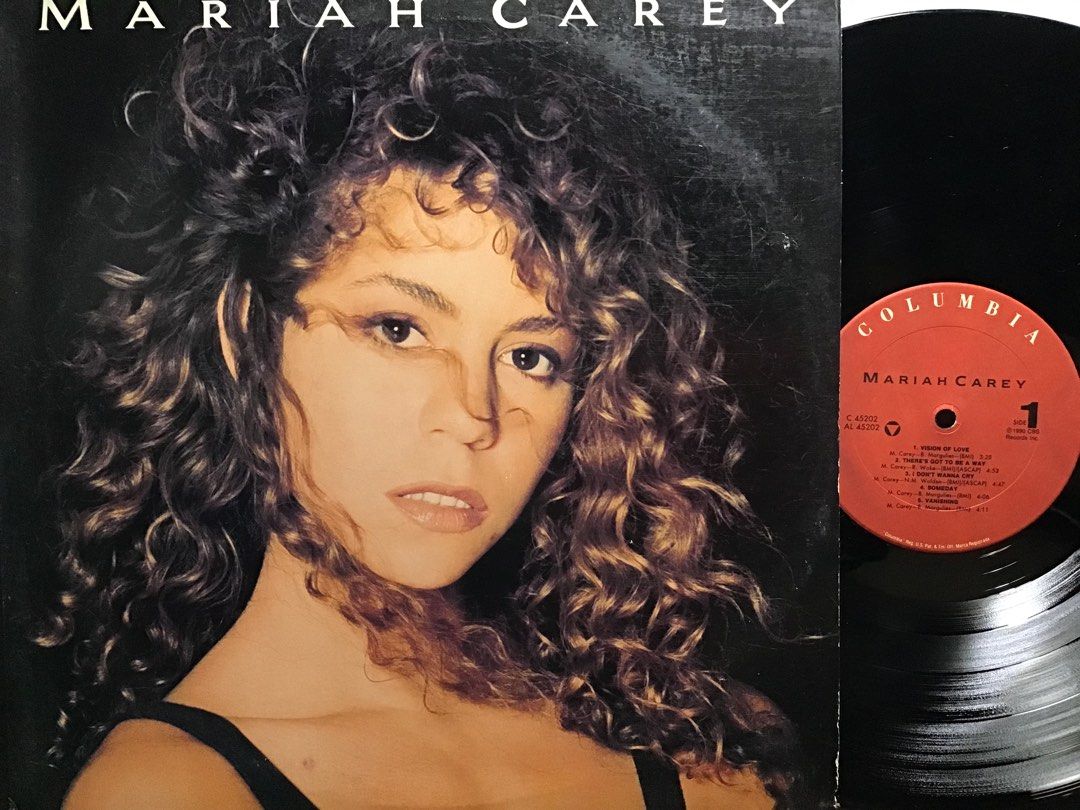 LP Mariah Carey Self Titled OOP 1990 VINYL RECORD Anubis Piring Hitam 90s Pop, Hobbies & Toys