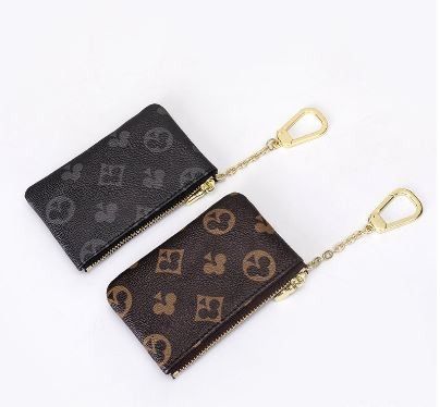  Rauder Luxury Zip Key Chain Pouch, Mini Coin Purse Wallet Card  Holder with Clasp