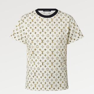 Louis Vuitton Monogram T-Shirt Tops Women Size S LV Logo Glitter