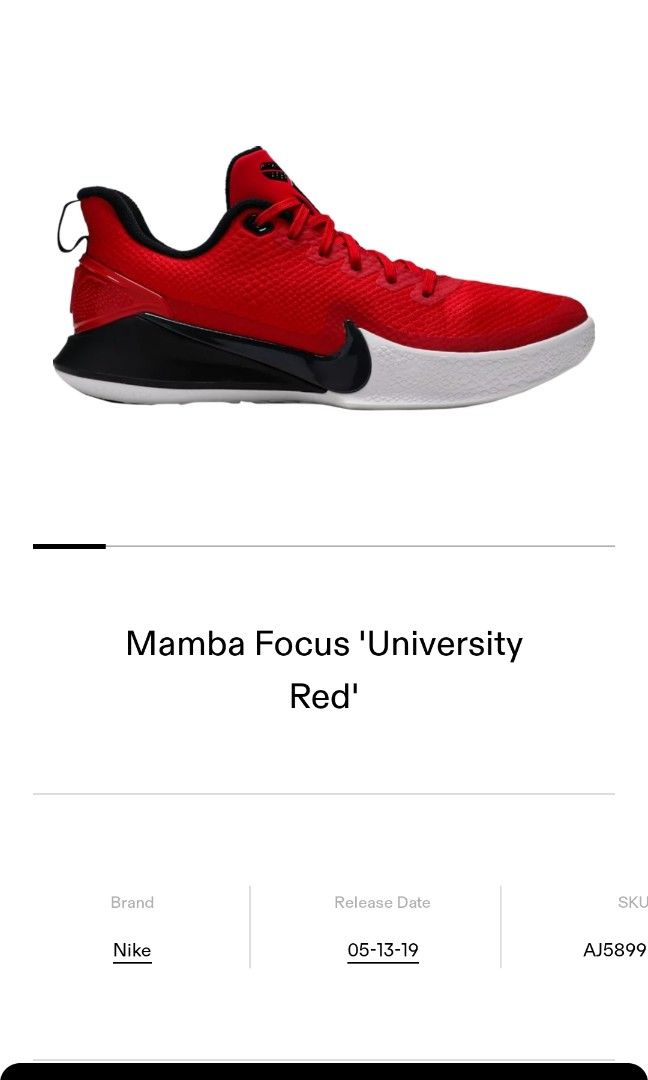 Mamba Focus University Red Men s Fashion Footwear Sneakers on