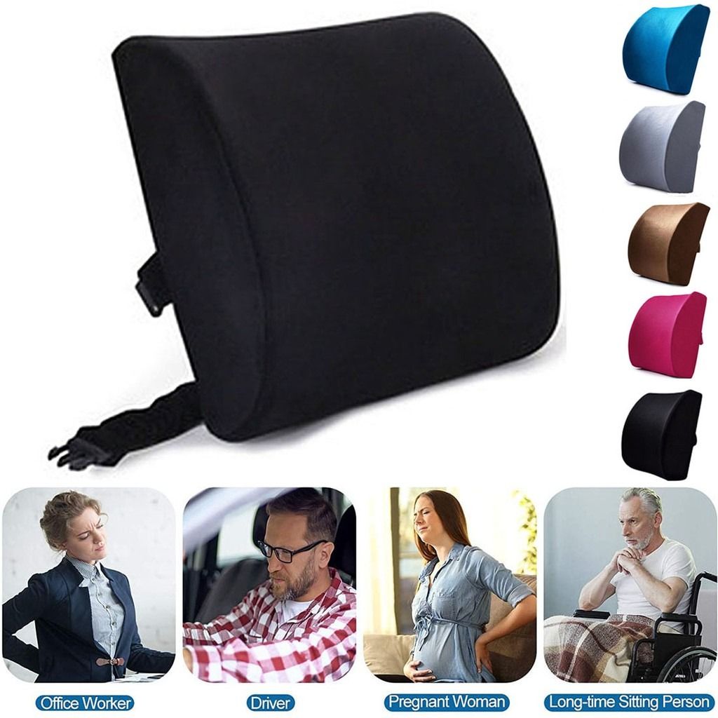 Memory Foam Lumbar Support Pillow for Lower Back Pain Relief Ideal