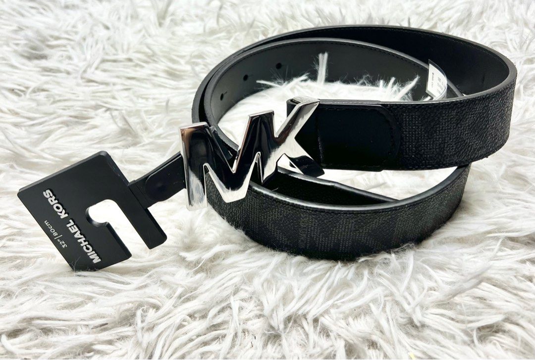 Michael Kors Men s Monogram Black MK Buckle Belt. 32 80cm. Size