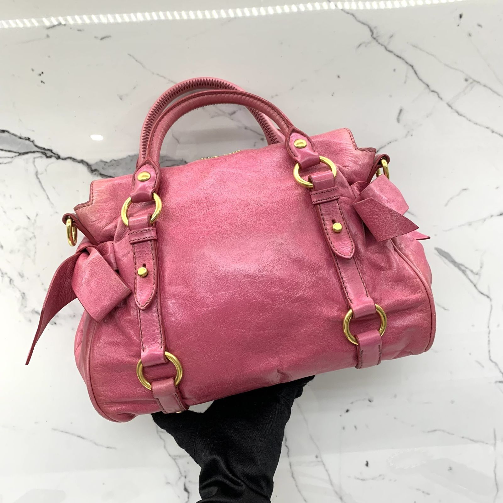 MIU MIU PINK RIBBON 2WAY SHOULDER BAG 237008327 WE, Luxury, Bags 