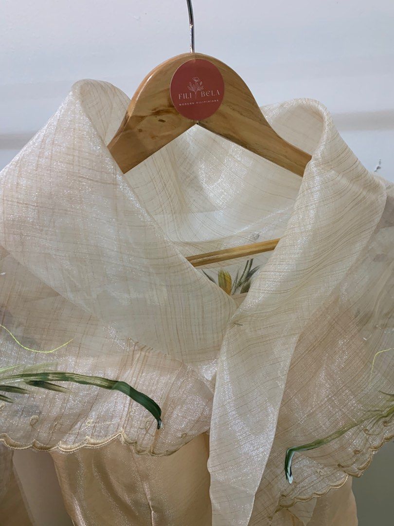 Modern filipiniana dress with shawl 2025