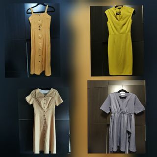 More to clear midi dress office casual knee length