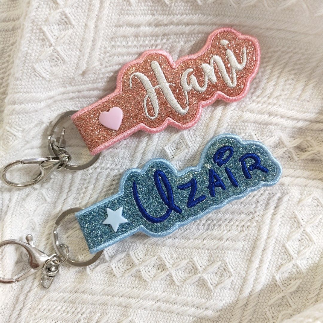 Name keychains embroidery patch Hobbies Toys Stationery