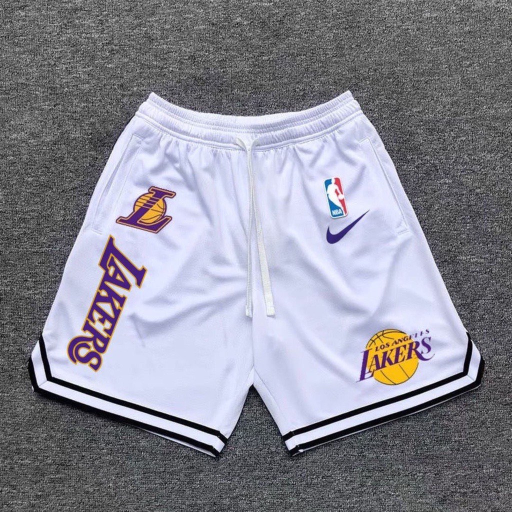 Lakers white jersey shorts sales