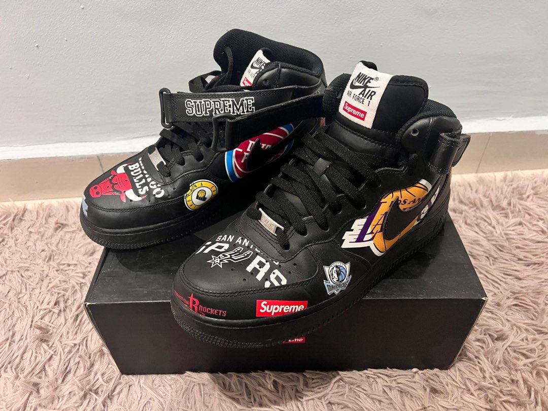 nike supreme nba air force 1 mid black size 13 brand new authentic rare  2018 