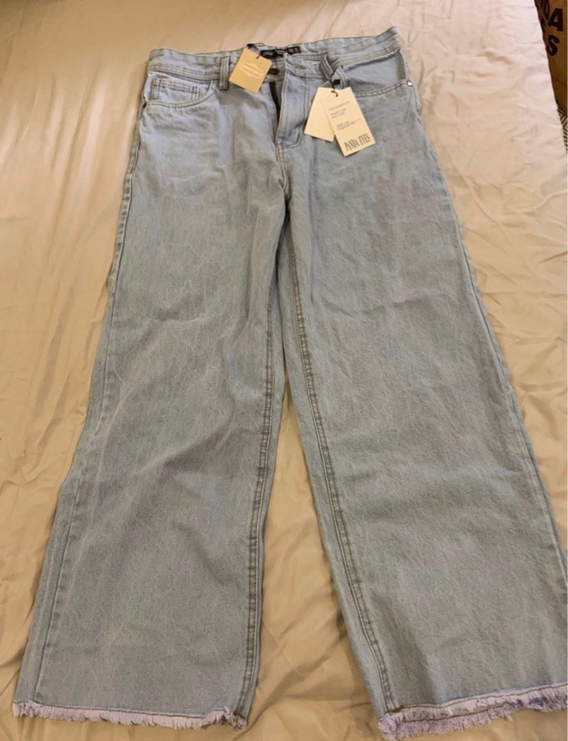 Panda Eyes Baggy Jeans Korean High Waist, Women's Fashion, Bottoms ...