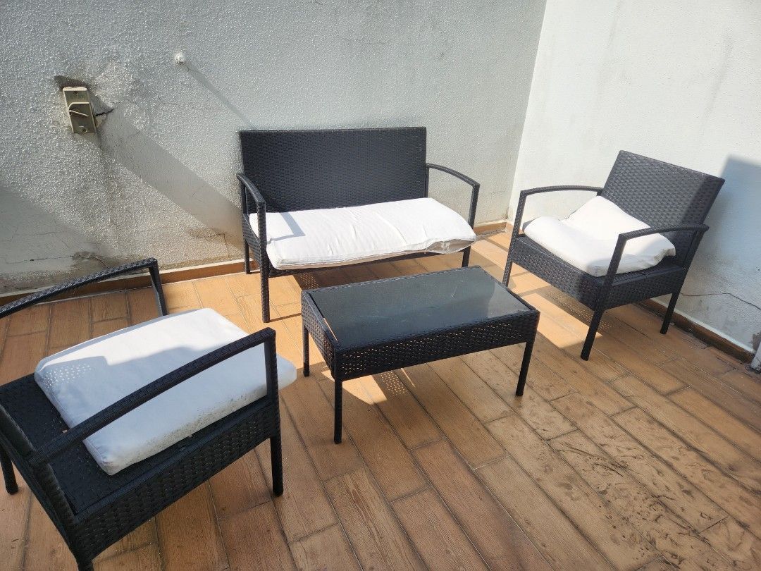 Patio chair table set, Furniture & Home Living, Outdoor Furniture on