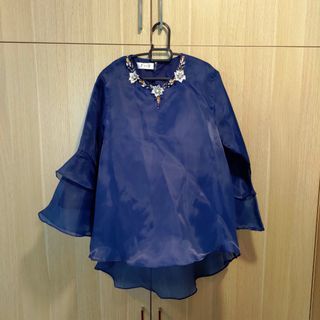 [preloved] FAIZ Boutique Baju Kurung Top in Navy Blue