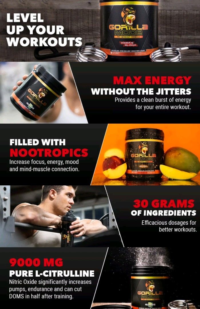 [READY STOCKS] Gorilla Mind Preworkout Mode/Nitric/Energy/Liquid