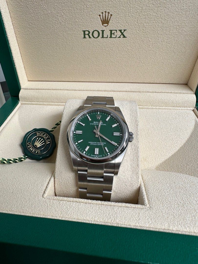 Rolex Oyster Perpetual Green 36mm, Luxury, Watches on Carousell