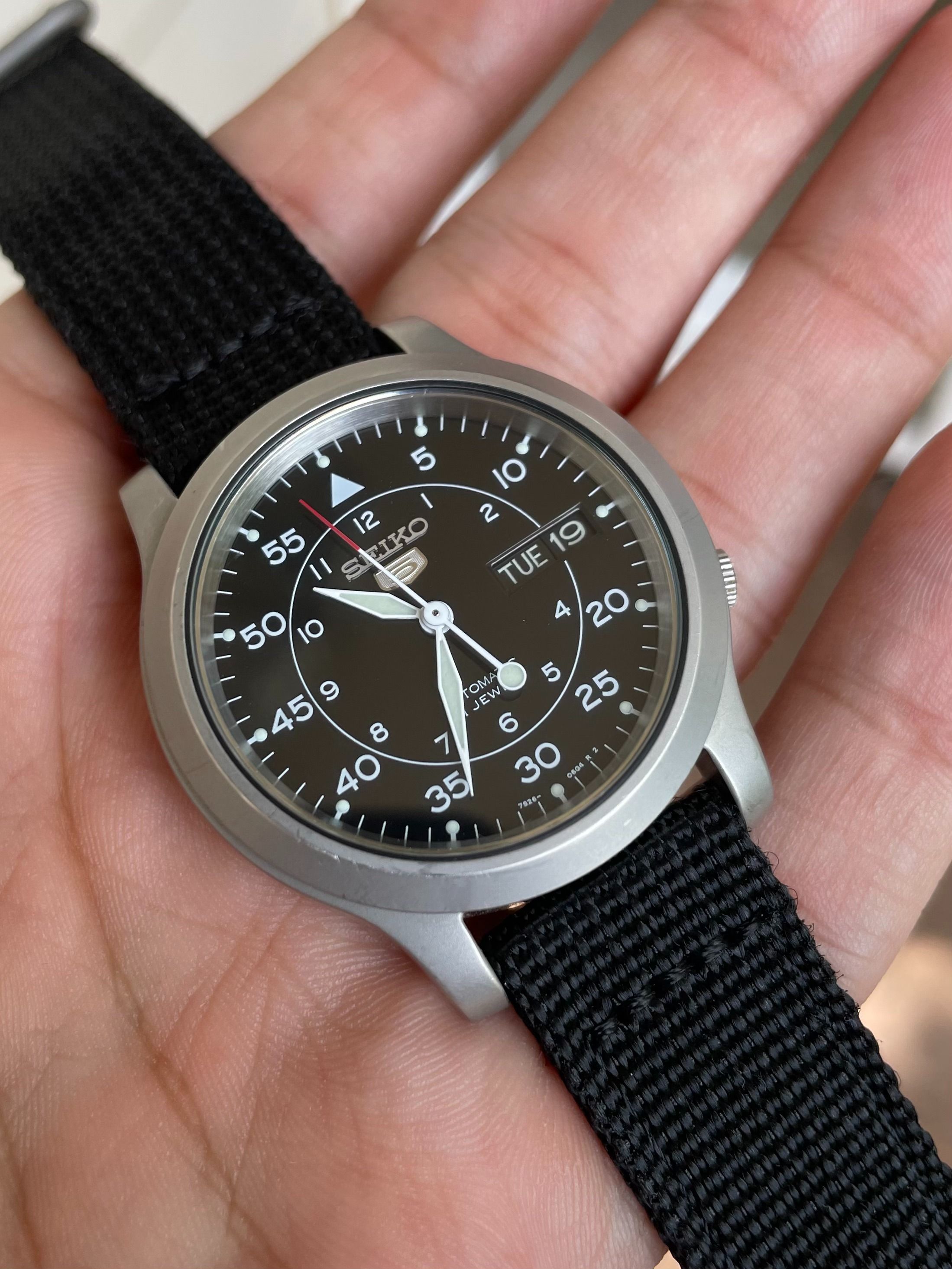 Seiko snk809 rubber strap sales