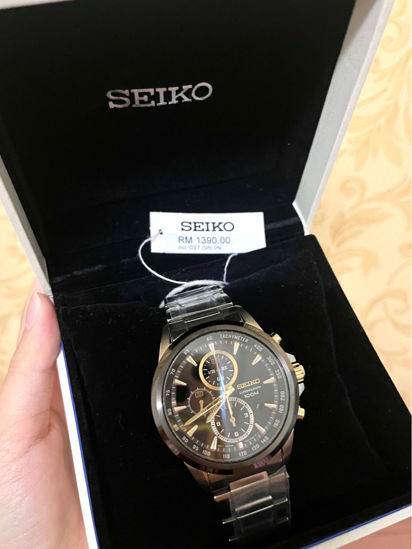 Seiko mens on sale watch chronograph 100m