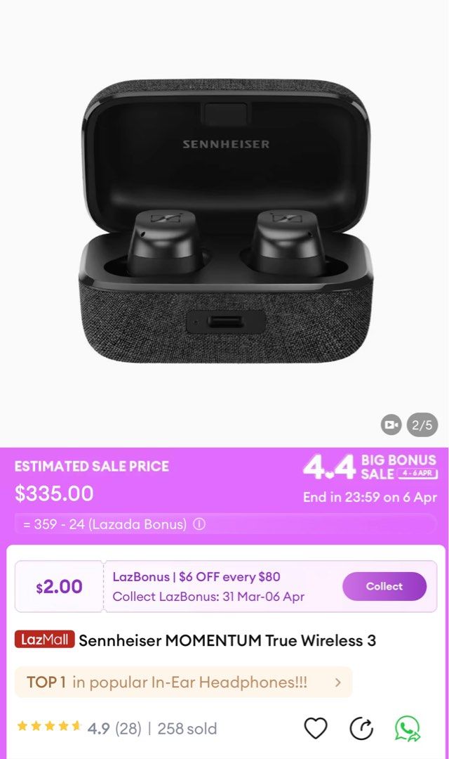 Sennheiser momentum true wireless sales 2 lazada