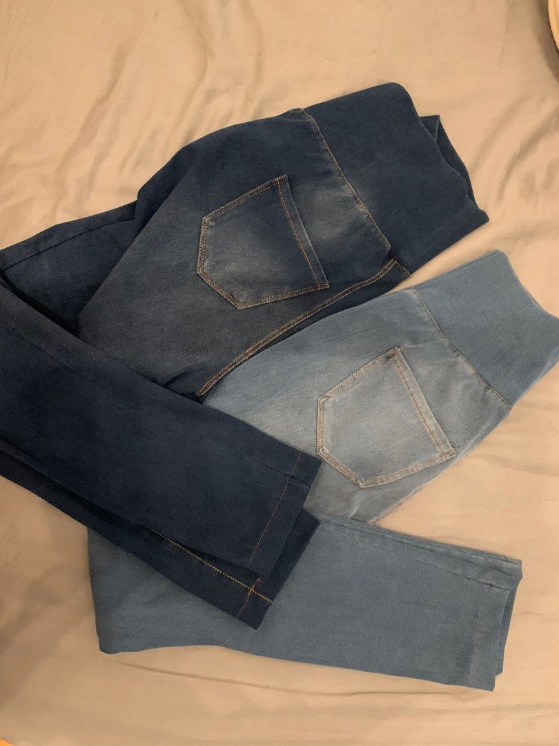 Seraphine super stretch maternity jeggings, 女裝, 孕婦衣服- Carousell