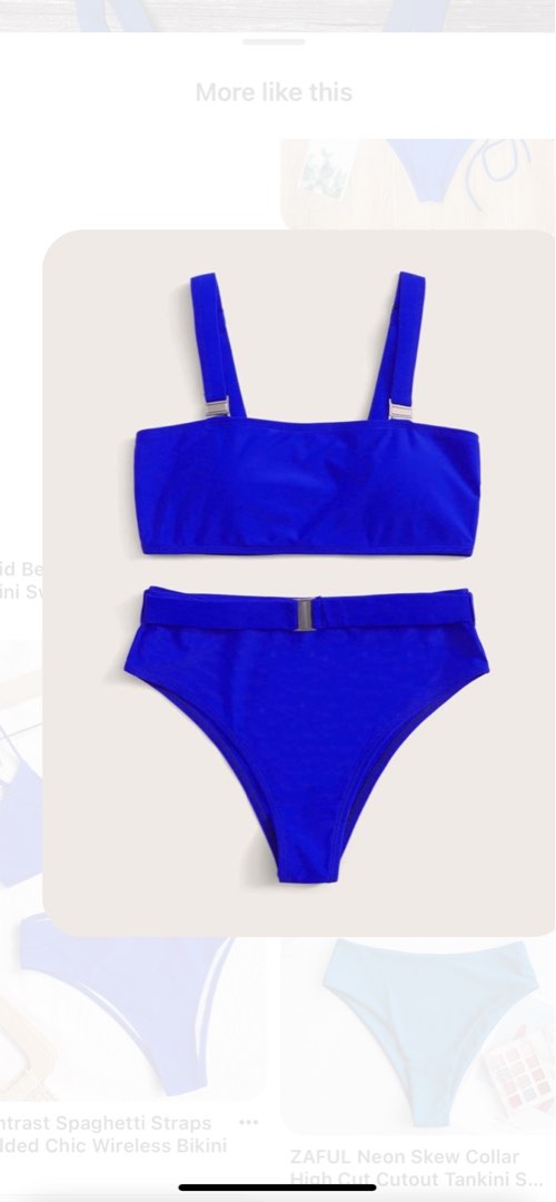 Shein Curve Plus size Royal Blue Highwaist Bikini on Carousell