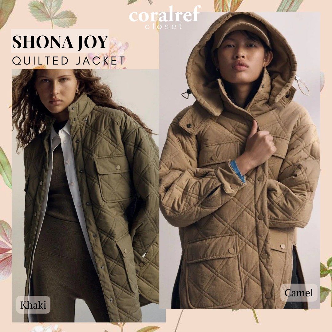 Quilted jacket shop with hoodie