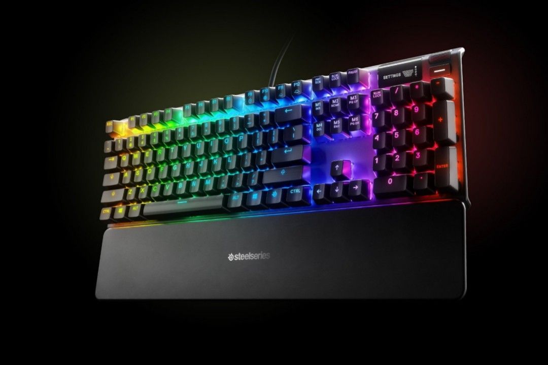STEELSERIES APEX 7 MECHANICAL GAMING KEYBOARD (BLUE CLICKY SWITCH) (Category: Computer Keyboard) located in San Juan City. Submitted by blueswitchpc (Listing ID 1174524199, Image 1). Description: 🚨 RESTOCK ALERT 🚨 STEELSERIES APEX 7 MECHANICAL GAMING KEYBOARD (BLUE CLICKY SWITCH). APEX 7 Mechanical Switch Gaming Keyboard with OLED Smart Display ● OLED Smart Display delivers information straight from games and apps ● Instant notifications from D