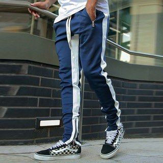 Mens stripe track pants best sale
