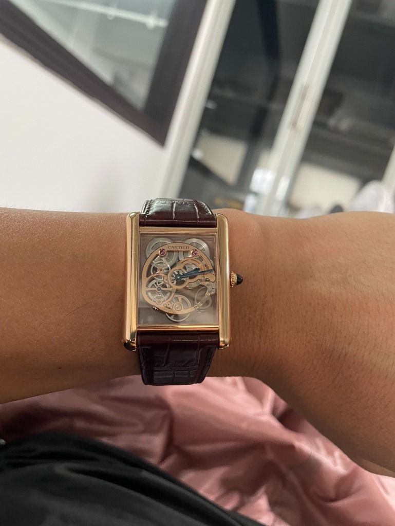 Tank louis cartier sales skeleton sapphire watch