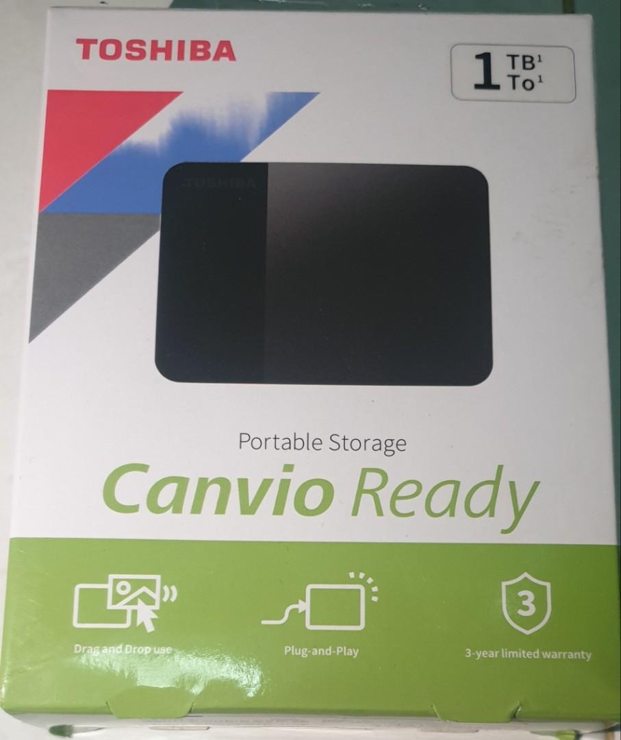 Toshiba Canvio Ready 1TB Portable External HDD, USB 3.2, Matte & Gloss ...