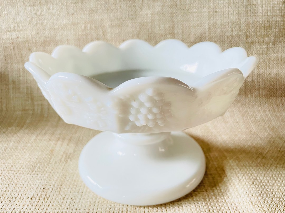 Vintage Milk Glass Fruit Bowl, Furniture & Home Living, Home Decor, Vases & Decorative Bowls on