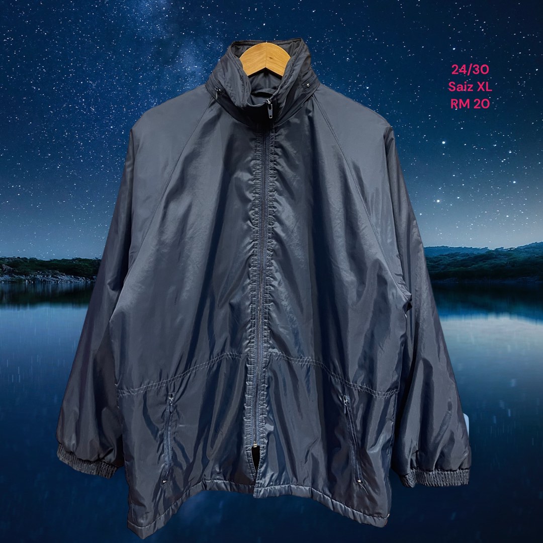 Windbreaker Plain Baggy, Men's Fashion, Coats, Jackets and Outerwear on