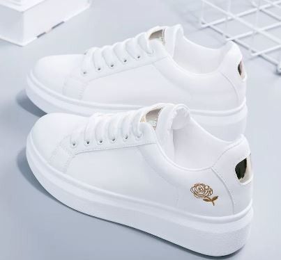Women Casual Shoes New Spring White Sneakers Breathable Flower