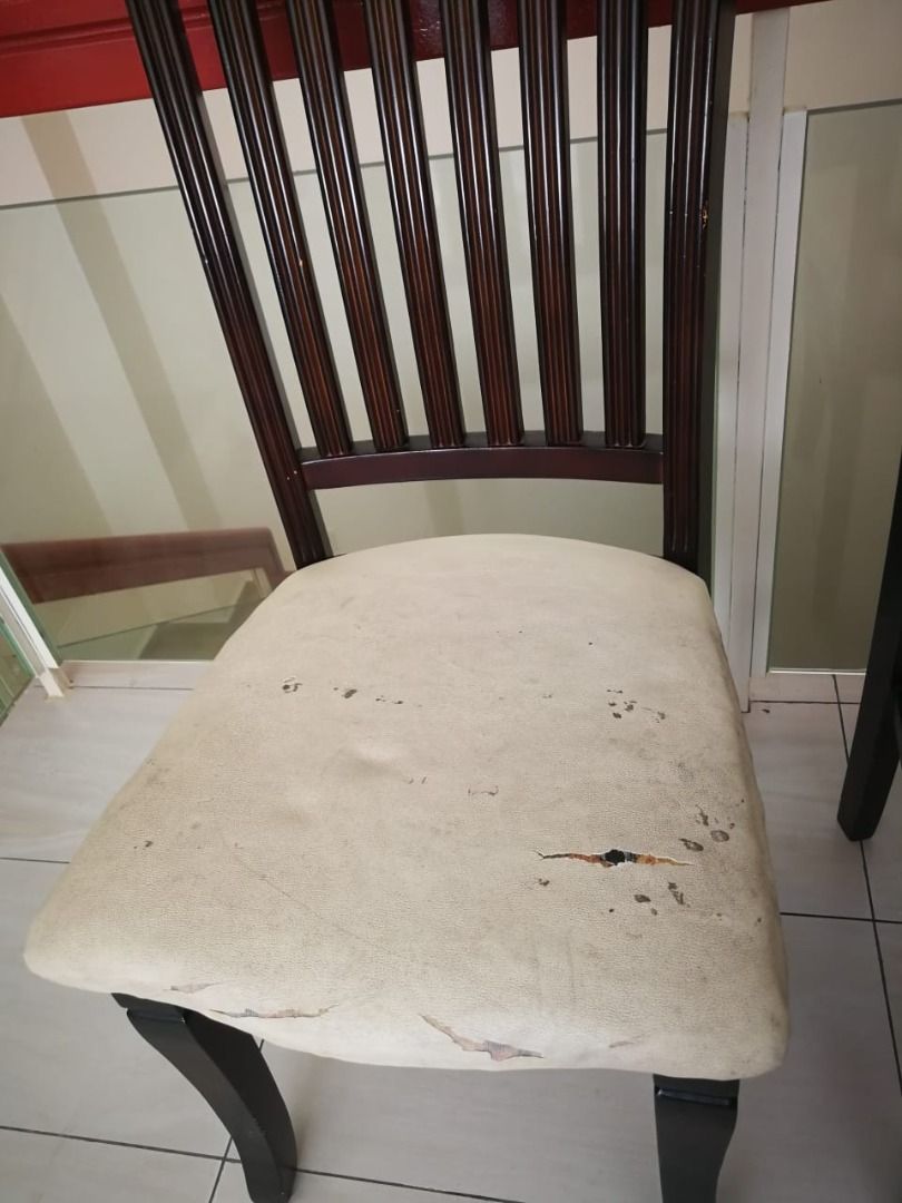 Wood full back Dining Chair cushion and leather have to change