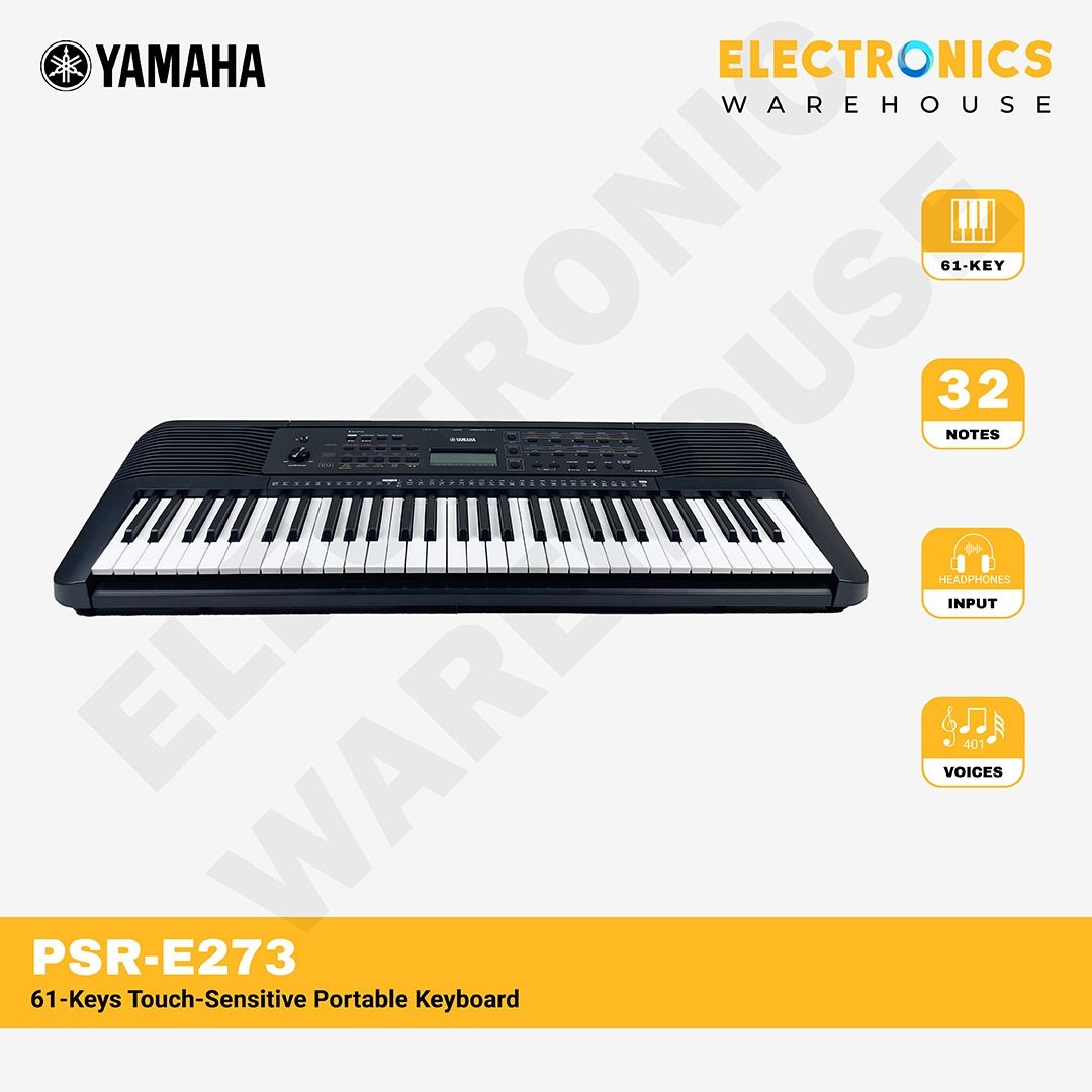 Yamaha PSRE273 61Key Portable Keyboard with Stand, Hobbies & Toys, Music & Media, Musical