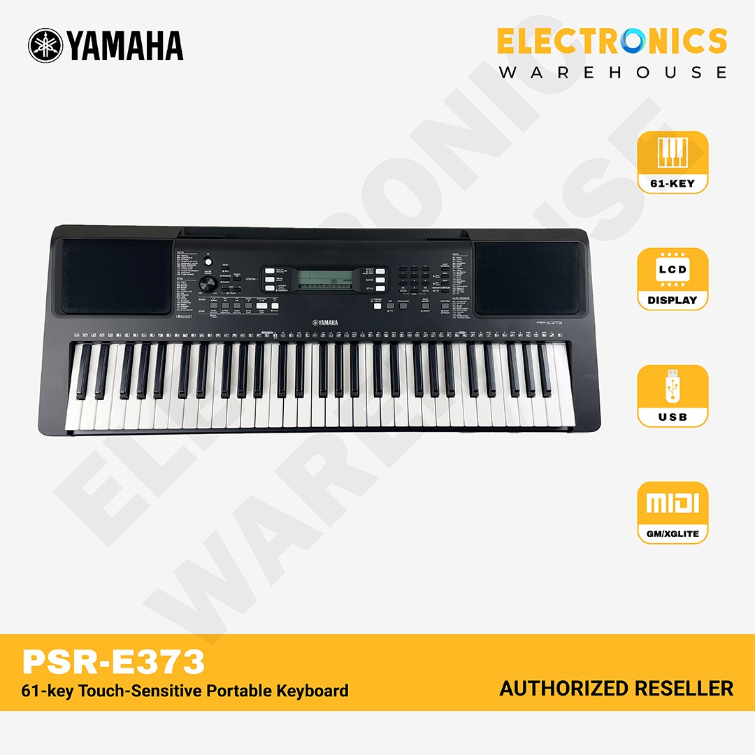 Yamaha PSRE373 61Key TouchSensitive Portable Keyboard with Stand