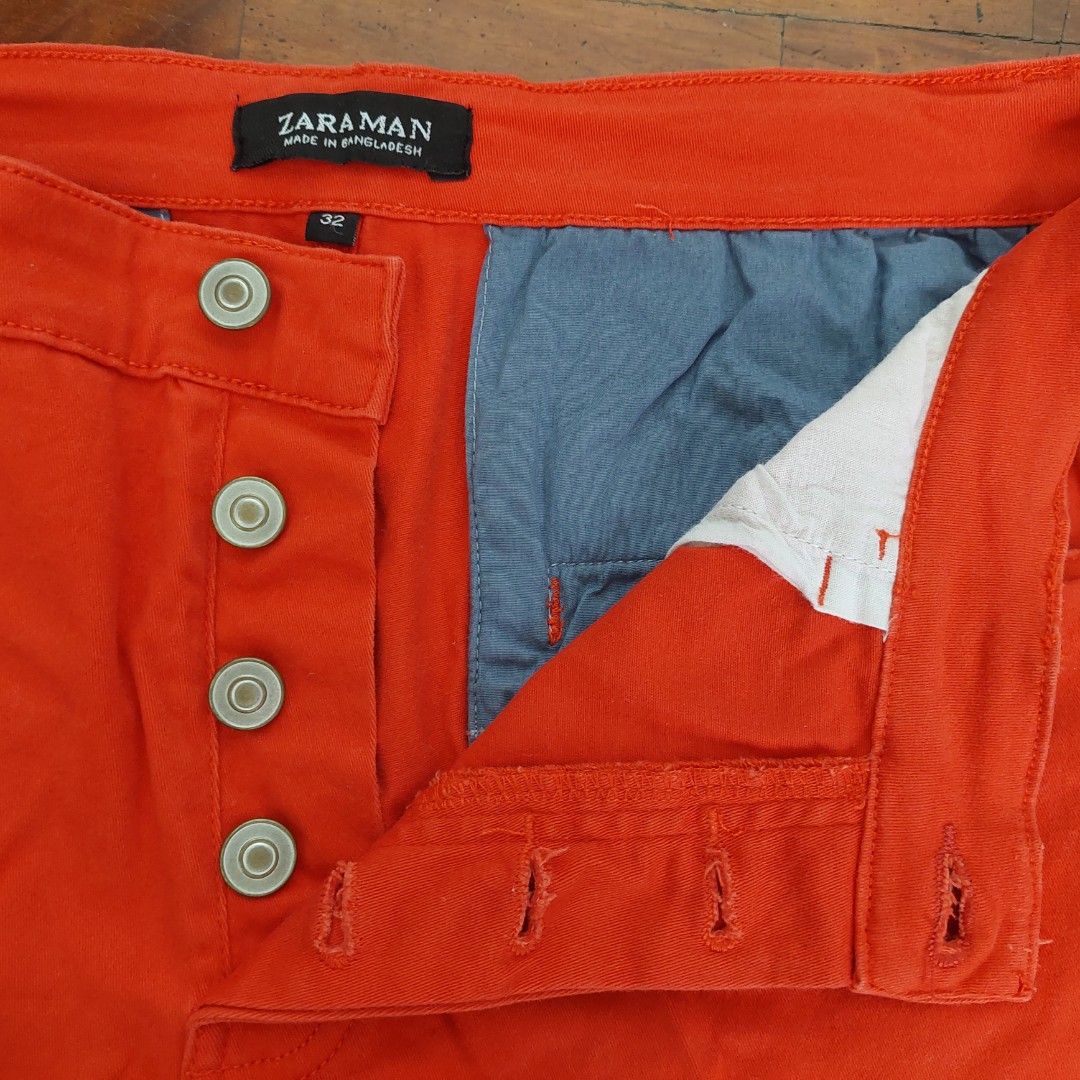 Zara Man Red Knee Length Shorts on Carousell