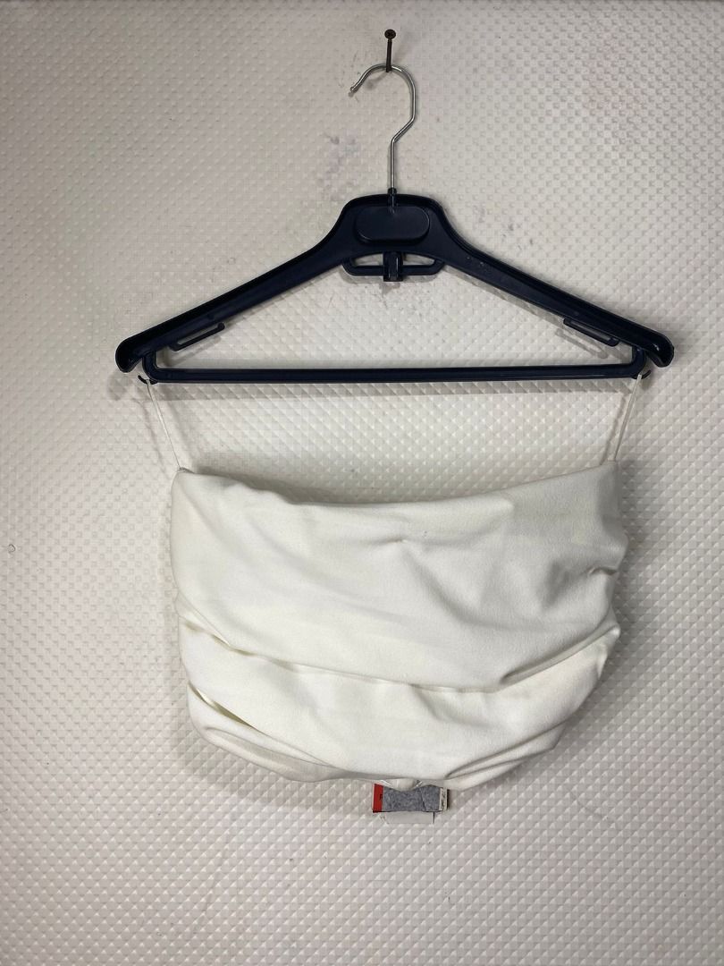 ZARA WHITE BUSTIER CROP TOP, Fesyen Wanita, Pakaian Wanita, Atasan di