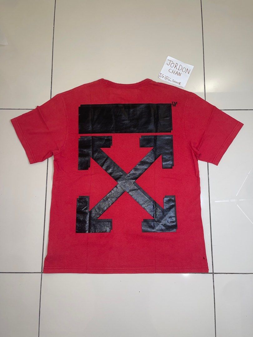 Off white x champion deals tee red