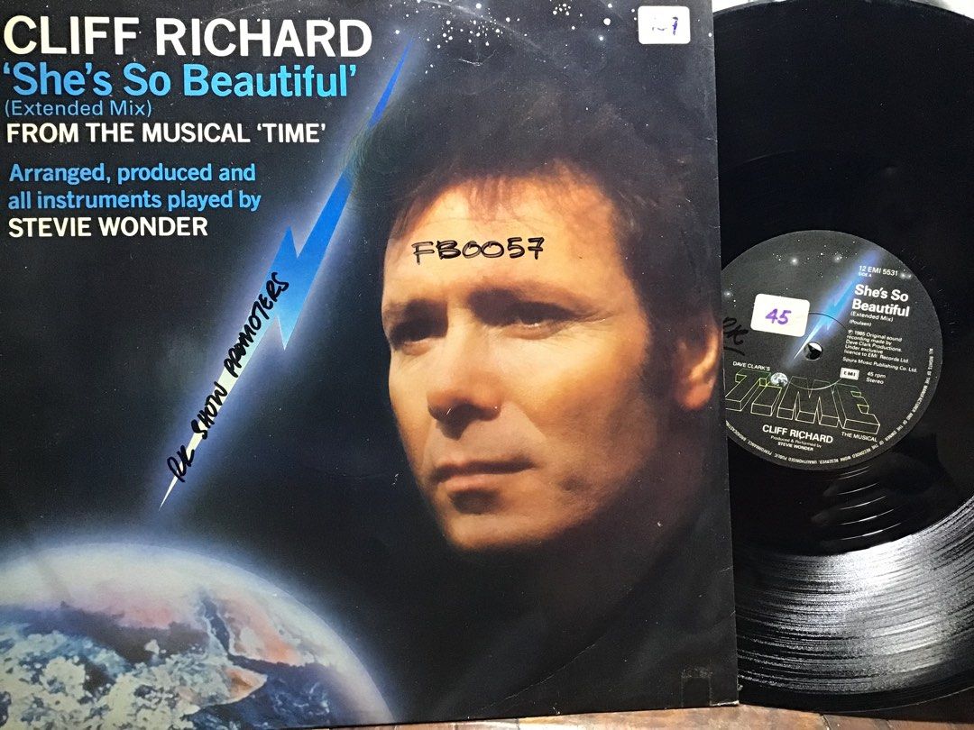 12 INCH Cliff Richard - She's So Beautiful OOP 12” VINYL RECORD Anubis Piring Hitam 80s Pop, Hobbies & Toys, Music & Media, Vinyls on Carousell