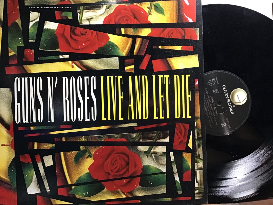 12 INCH Guns n Roses - Live and Let Die OOP 12” VINYL RECORD Anubis ...