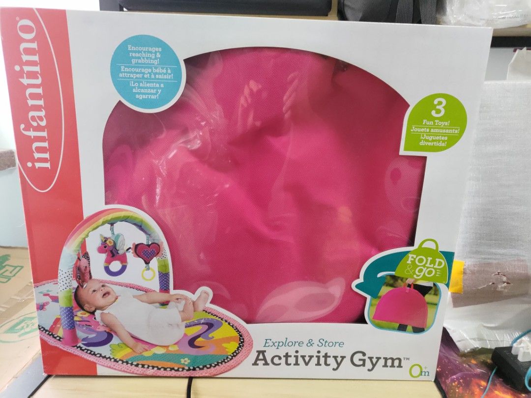 2手Infantino Sparkle Explore and Store Activity Gym Unicorn, 兒童