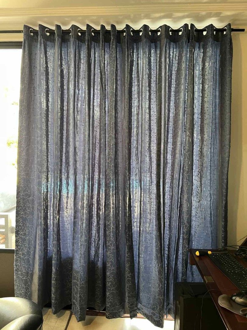 2 panels Dark Blue Curtain on Carousell