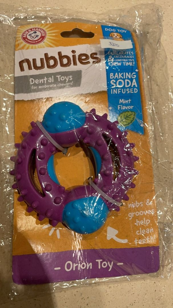 3210) ARM & HAMMER FOR PETS NUBBIES ORION DOG DENTAL TOY BEST DOG CHEW