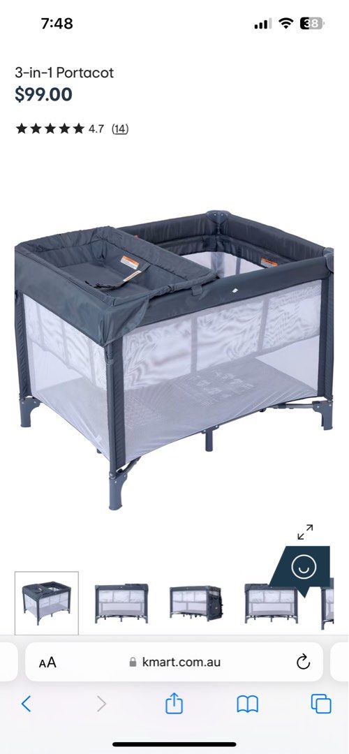 3 in 1 Portacot Babies Kids Baby Nursery Kids Furniture