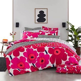 3in1 Set Marimekko Unikko Pikkuinen Percale 100% Cotton Bed Sheet | Flatsheet | Pillowcase